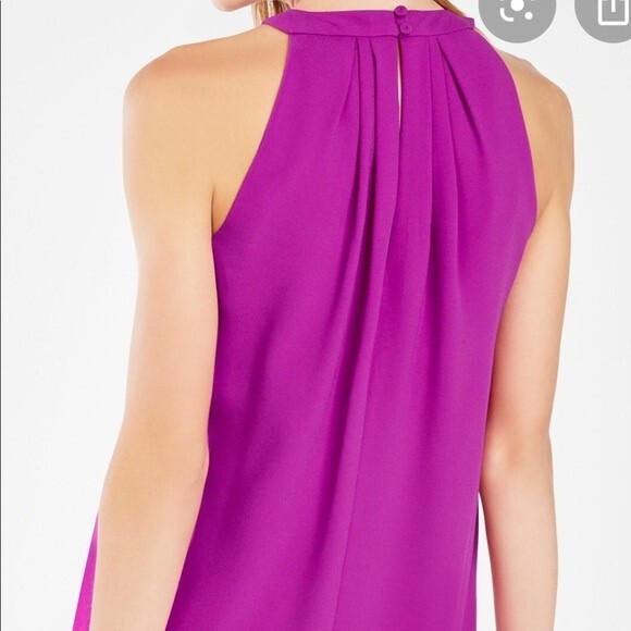 BCBGMaxazria Tristyn Women’s Barbiecon Pink Fuchsia Sleeveless Flowy Dress S - Picture 3 of 7